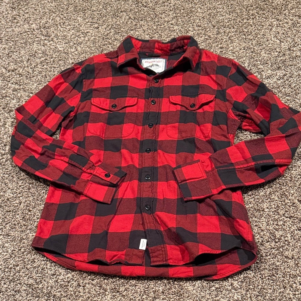 Men’s American Eagle Buffalo Plaid Button-Up Flannel Sz. S